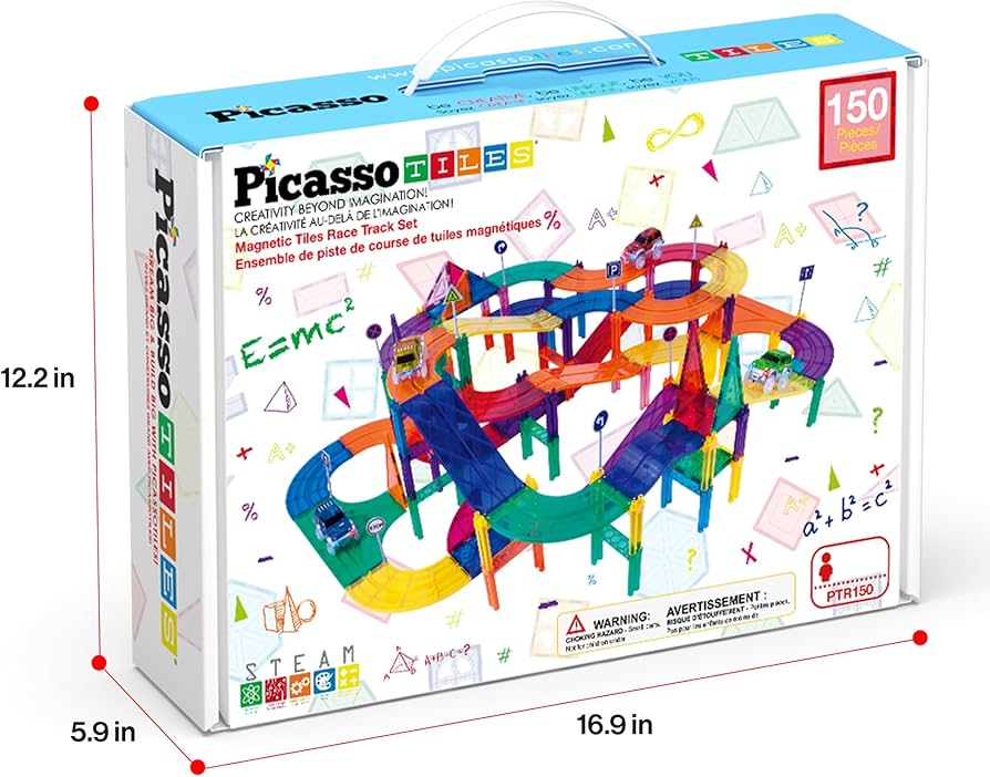 Amazon.com: PicassoTiles 150 Piece Race Car Track Building Block
