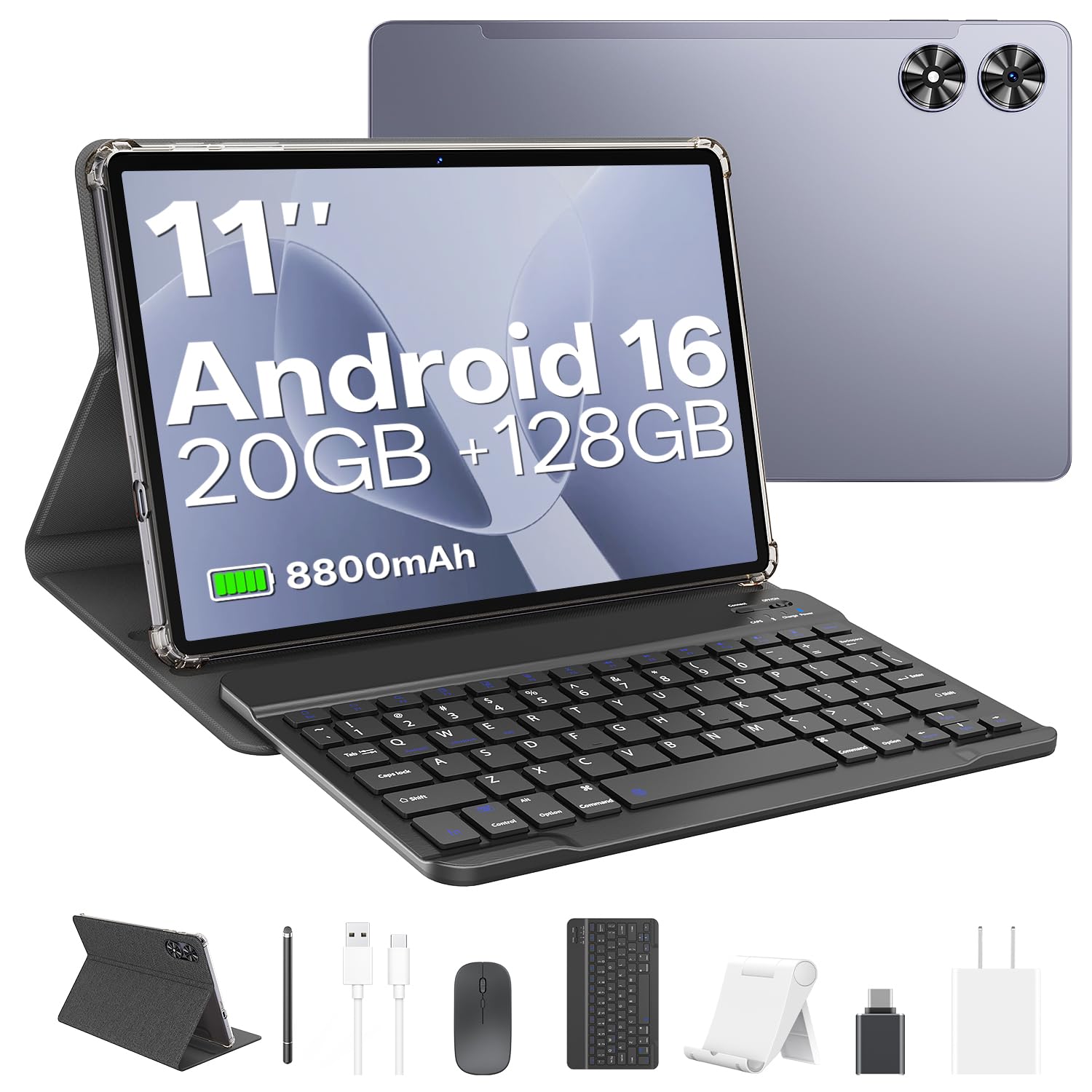 Amazon.com : 2025 Android 16 Tablet with Keyboard, 20GB+128GB 11
