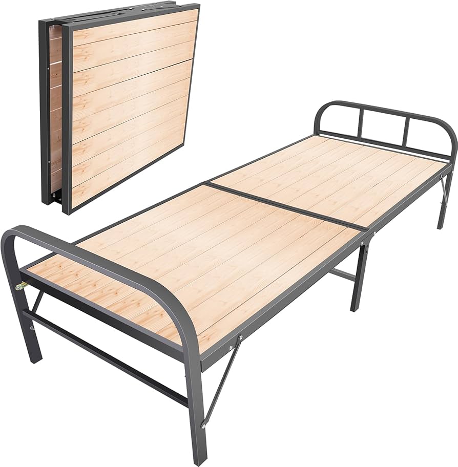 Amazon｜折りたたみベッド シングル 完成品 LORAK 耐荷重200kg 炭素鋼