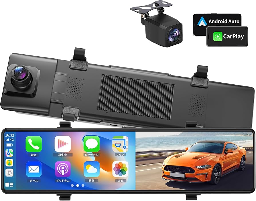 Amazon.co.jp: ドライブレコーダー ミラー型【4K 12インチ CarPlayと