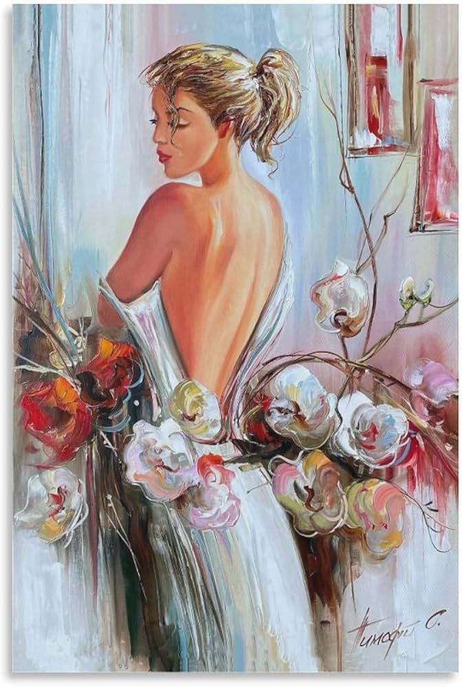 Amazon.co.jp: 素晴らしい絵画 美しい女性の油絵アートポスター_proc