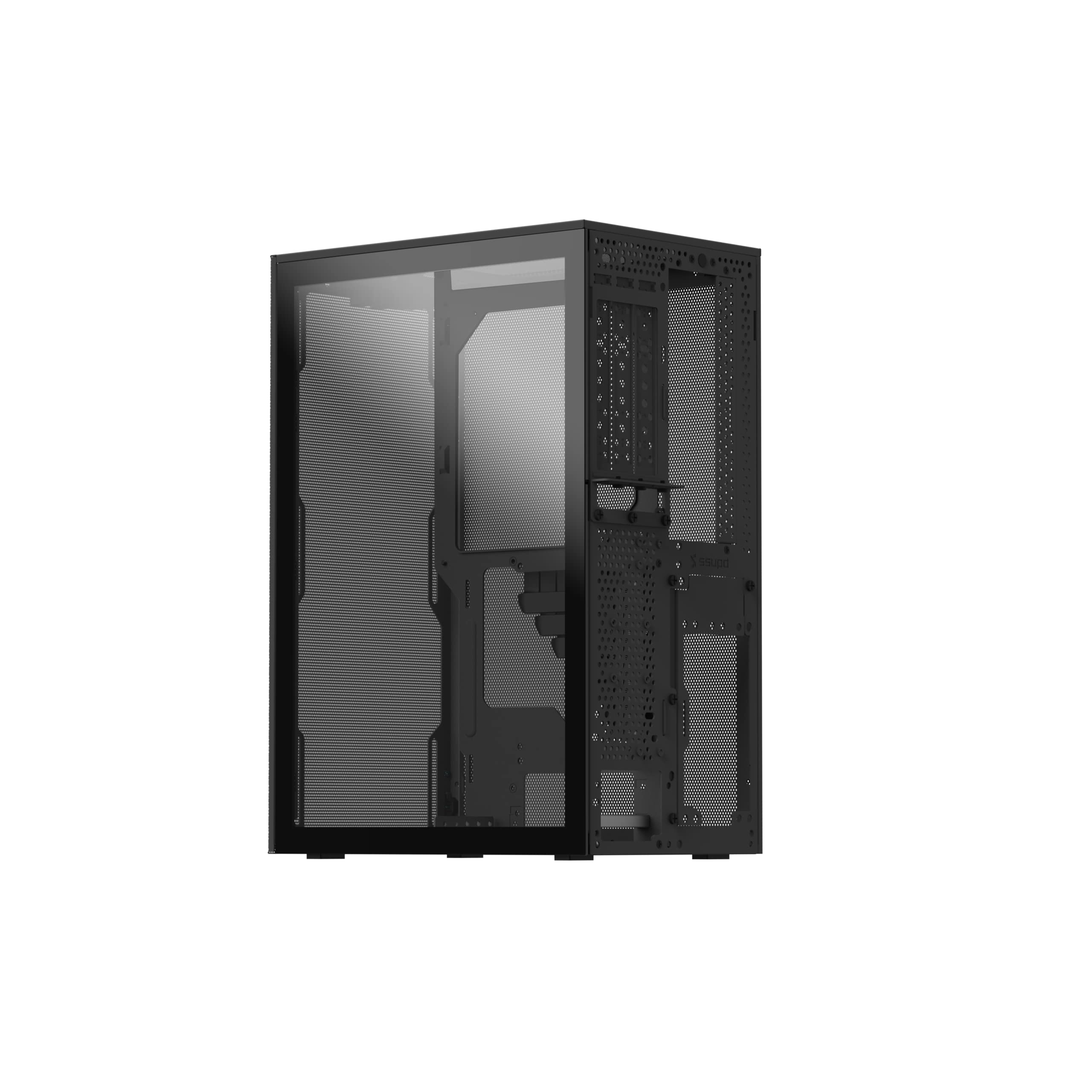 Amazon | SSUPD コンパクトPCケース MESHROOM S Charcoal Black ATX/M