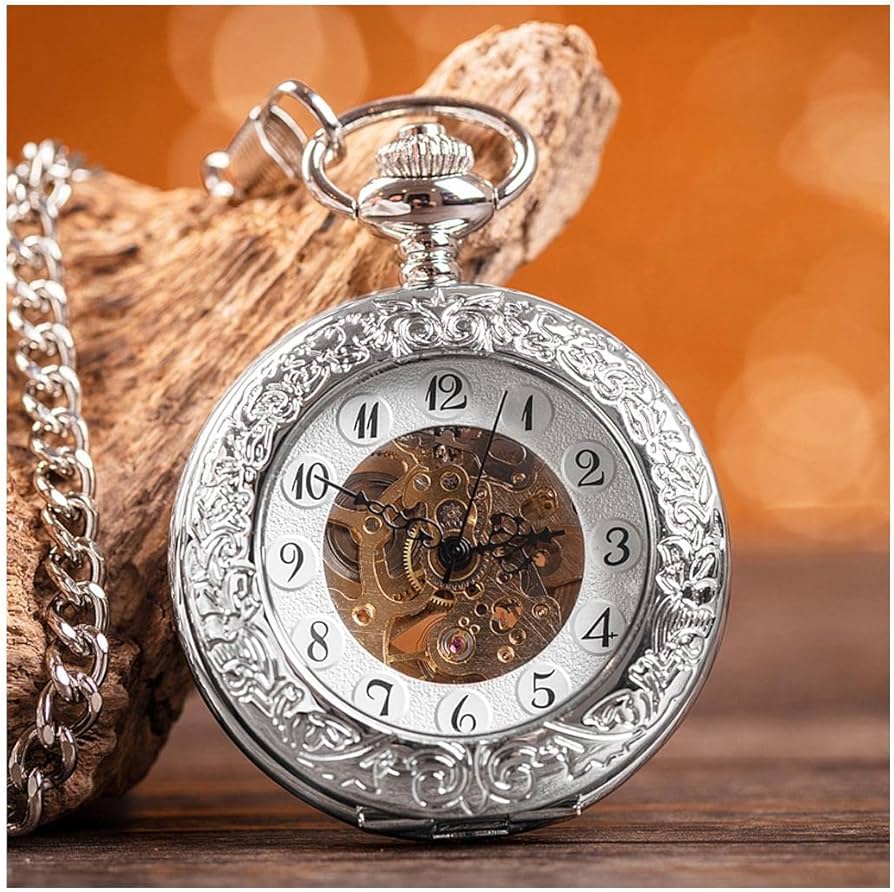 Amazon.co.jp: 誕生日プレゼント 懐中時計チェーン付き自動機械式懐中