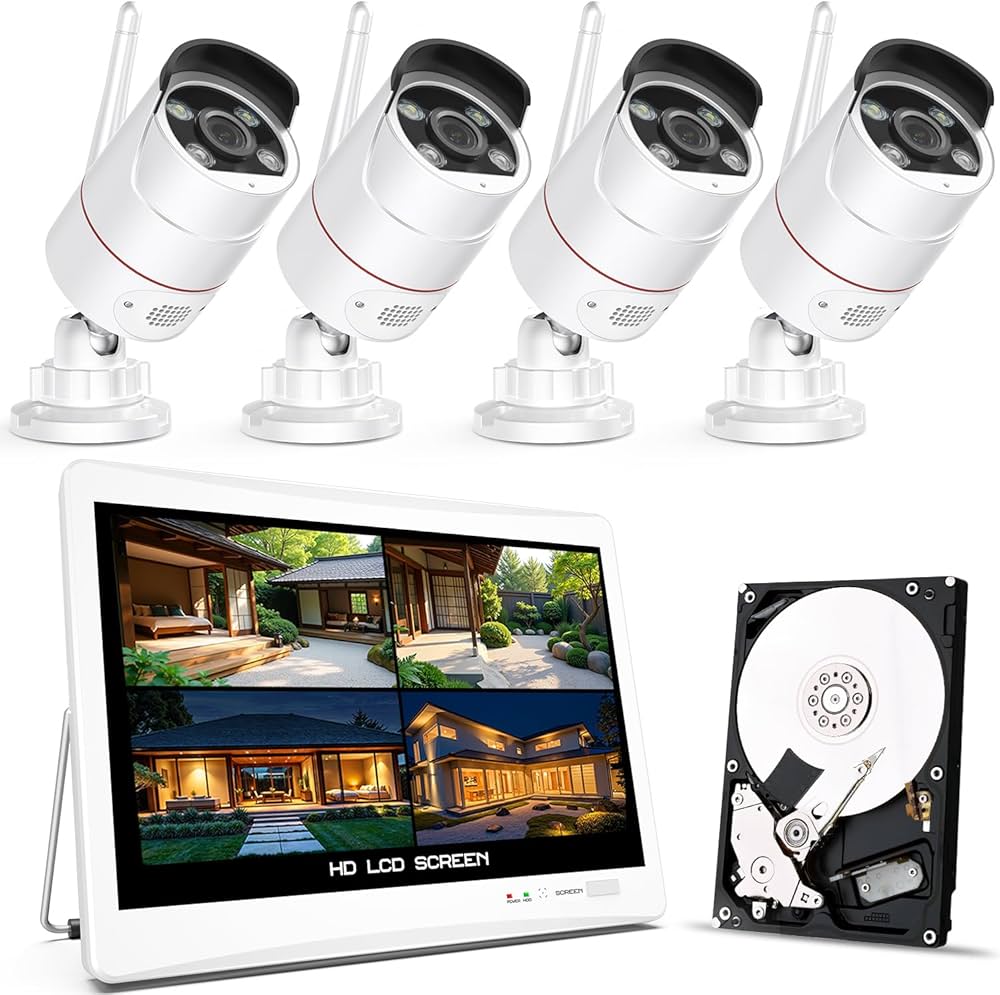 防犯カメラ YESKAMO 500万画素 カメラ4台 中古品 防犯カメラ YESKAMO