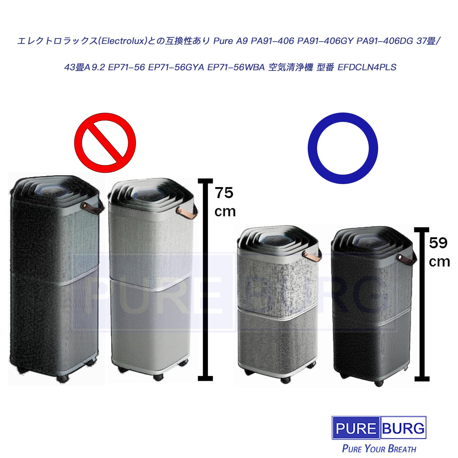 Amazon.co.jp: PUREBURG 交換用フィルターエレクトロラックス