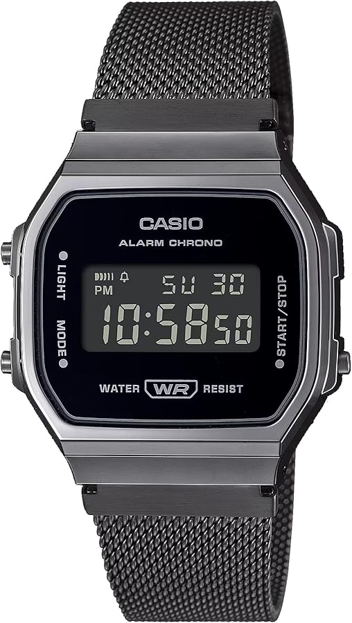 Casio A168WEMB-1BV Men's Vintage Collection Gunmetal Mesh Band