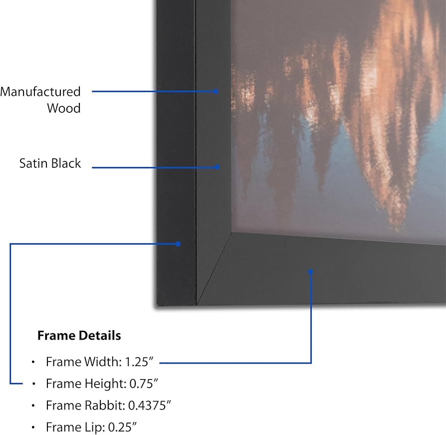 Amazon.com - ArtToFrames 6x24 inch Satin Black Picture Frame