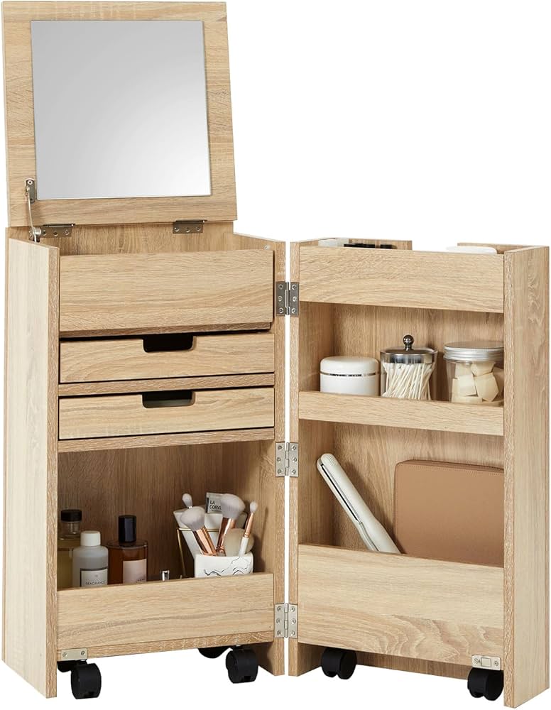 Amazon｜LOWYA ロウヤ ドレッサー コンパクト コスメワゴン 収納