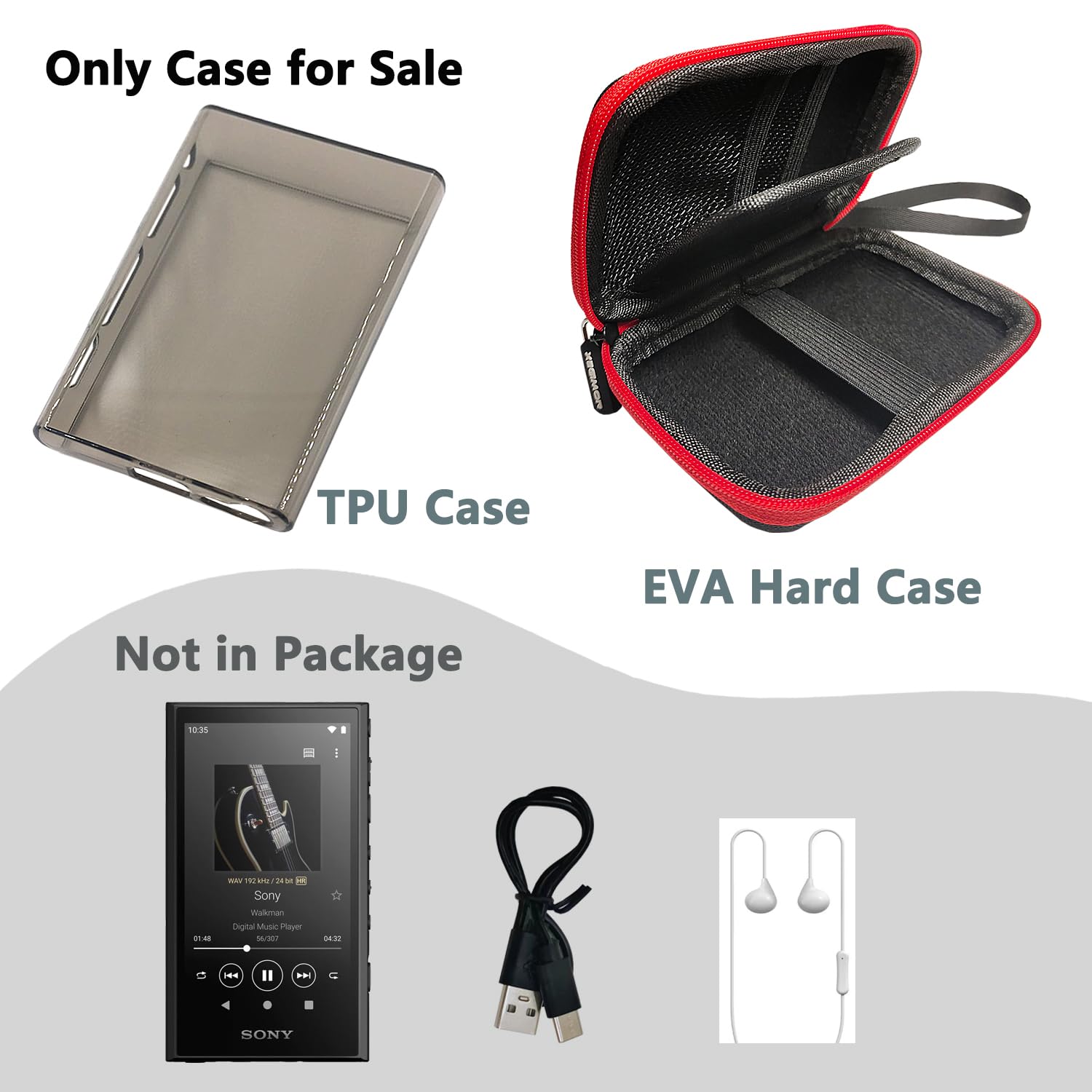 Amazon.com: XEGIMOR Hard Carrying Case and TPU Case for Sony NW