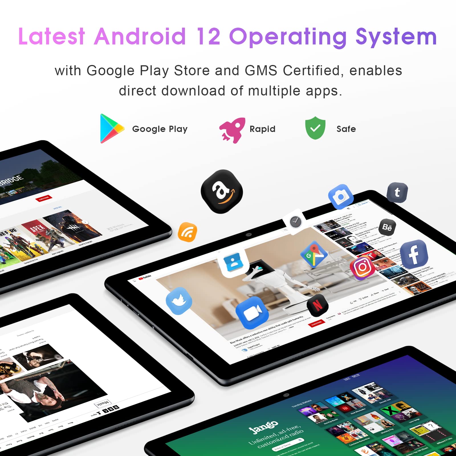 Amazon.com : WeTap Tablet 10 inch Android Tablets丨 Android 12