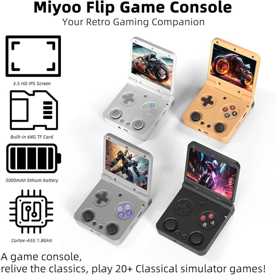 Amazon | Miyoo Flip V2レトロゲーム機、3.5インチIPSクラシック