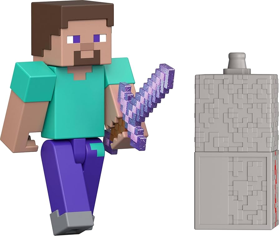 Amazon.com: Mattel Minecraft Toys, Steve Action Figure with