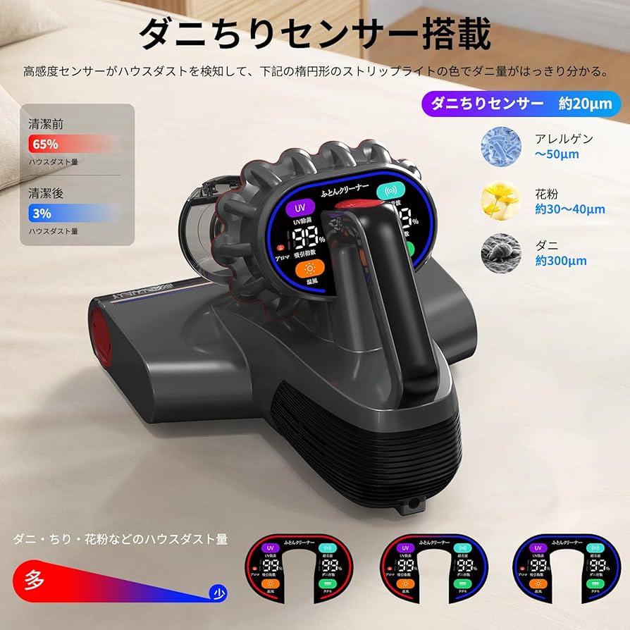 Amazon | KEEPJOY 布団クリーナー コードレス ダニ除去 マットレス