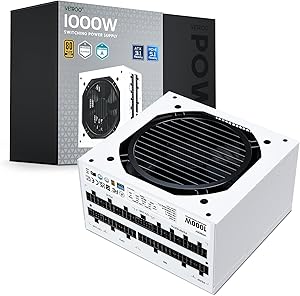 Vetroo 1000W電源ATX 3.0 ReadyダブルPCIe 5.0, 80 Plus Goldフル