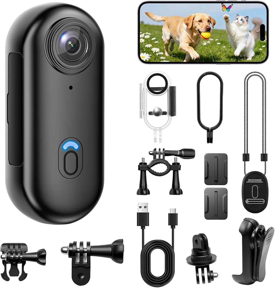 Amazon | 4Kアクションカメラ ウェアラブルカメラ 120度広角 ボディ