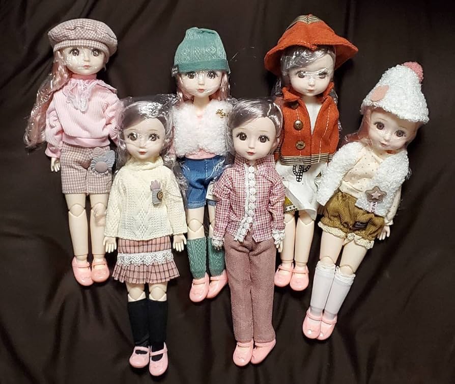 Amazon | 関節可動式 着せかえ人形【全6種セット】 ~アミューズメント