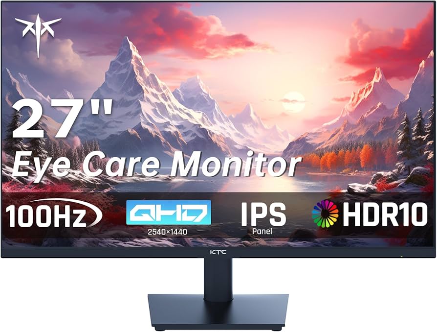 Amazon.com: KTC 27 Inch QHD Computer Monitor, 2K 100Hz IPS Gaming