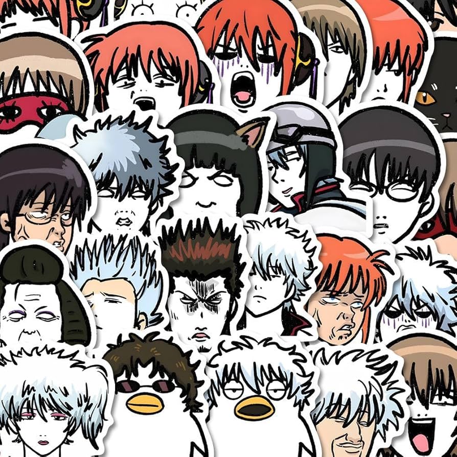 Amazon.co.jp: 銀魂 ステッカー 126枚 ノートステッカー 坂田銀時 新八