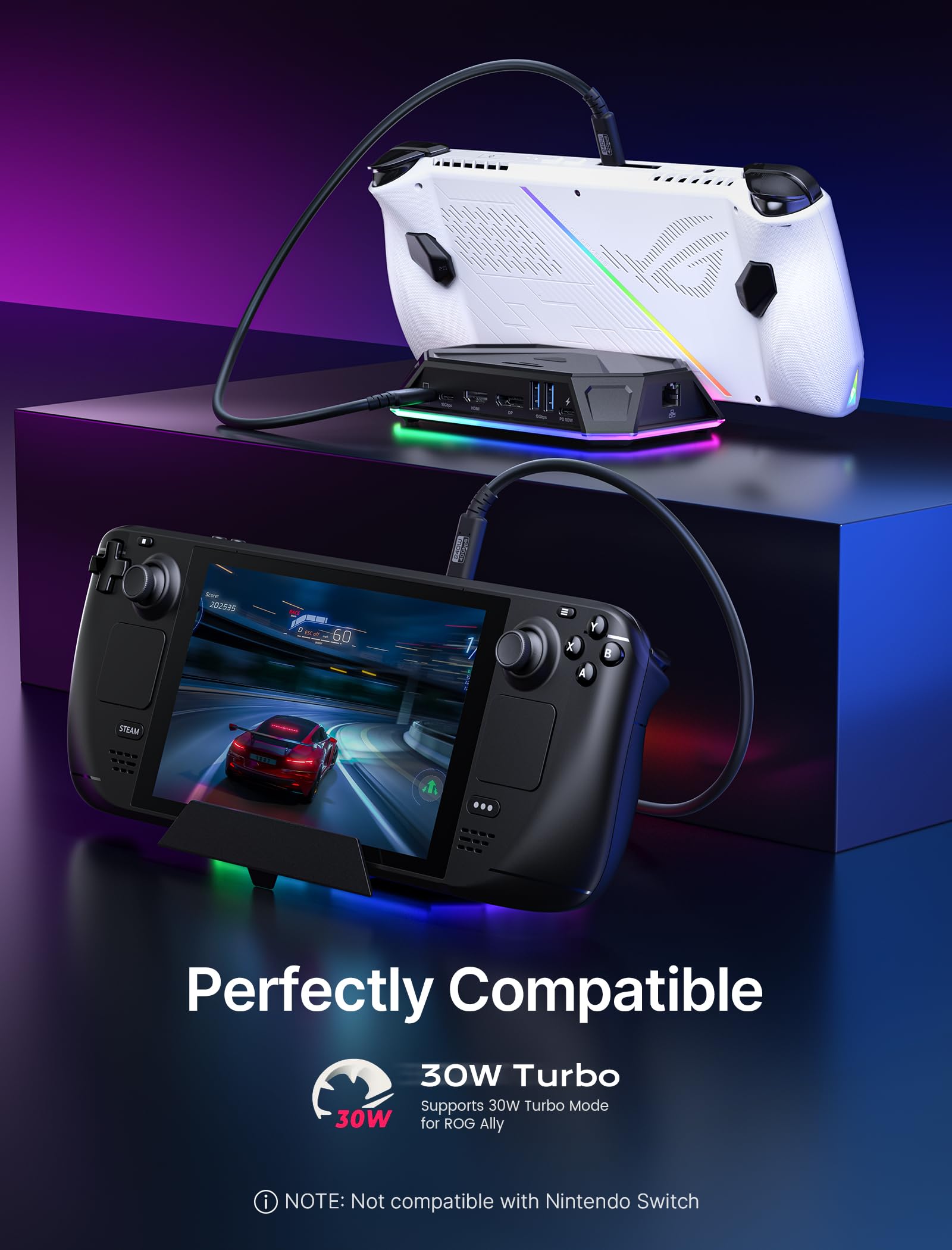 Amazon.com: JSAUX RGB Docking Station for Steam Deck (OLED)/ROG