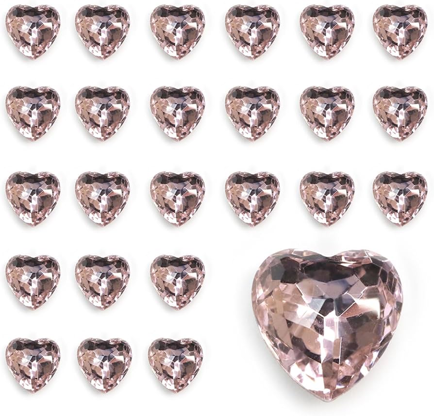 Amazon.co.jp: ネイルパーツ ハート【ピンク】透明 立体 パーツ 3D