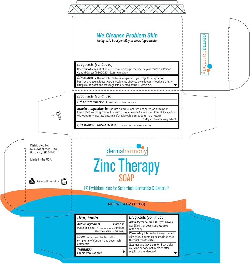 Amazon.com : Dermaharmony 1% Pyrithione Zinc (ZnP) Bar Soap 4 oz