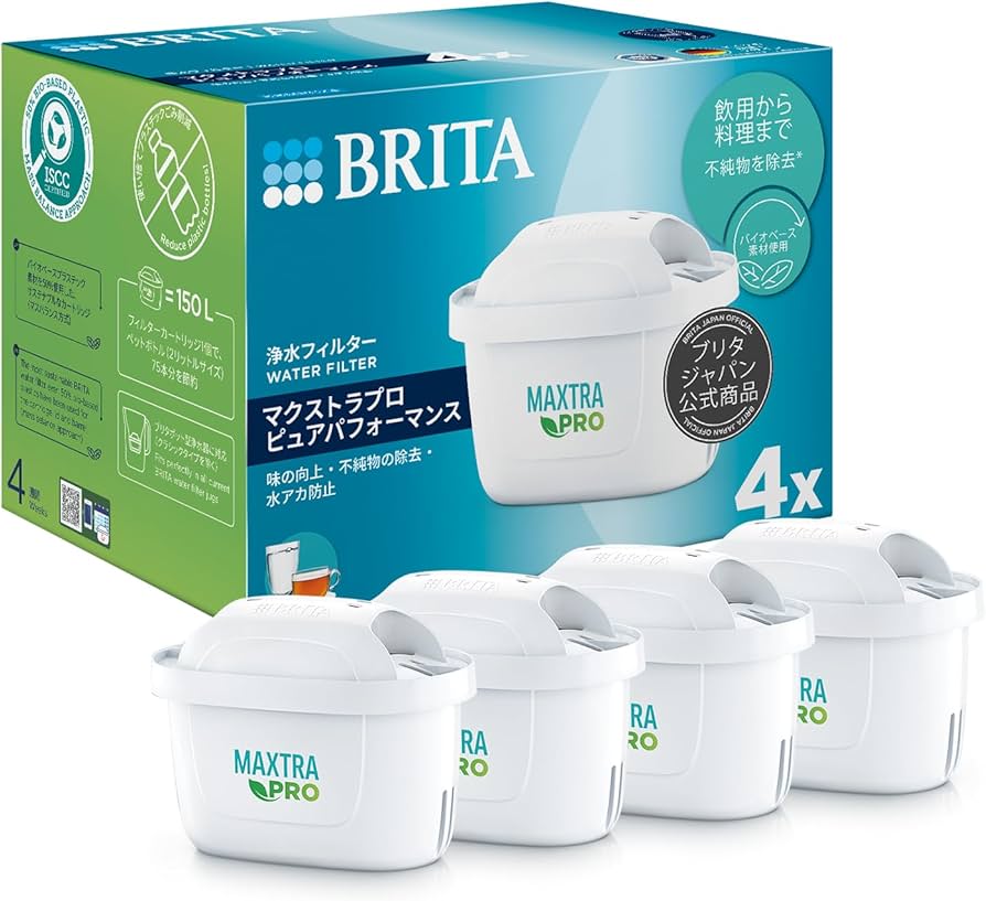 Amazon｜ブリタ カートリッジ 浄水器 ポット型 交換用 4個入 PFOS/PFOA