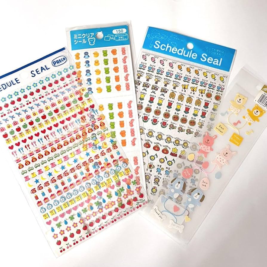 Amazon.co.jp: 平成レトロ スケジュール シール ステッカー まとめ売り