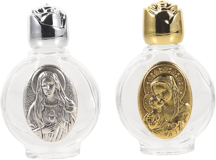 Amazon.co.jp: TEHAUX 2個 聖水の容器 聖母マリアの聖水瓶 旅行用