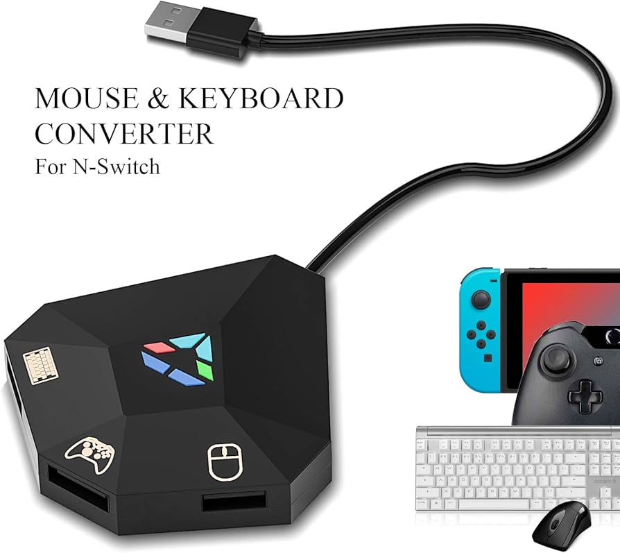 ECHZOVE Keyboard and Mouse Adapter for Nintendo Switch, Keyboard