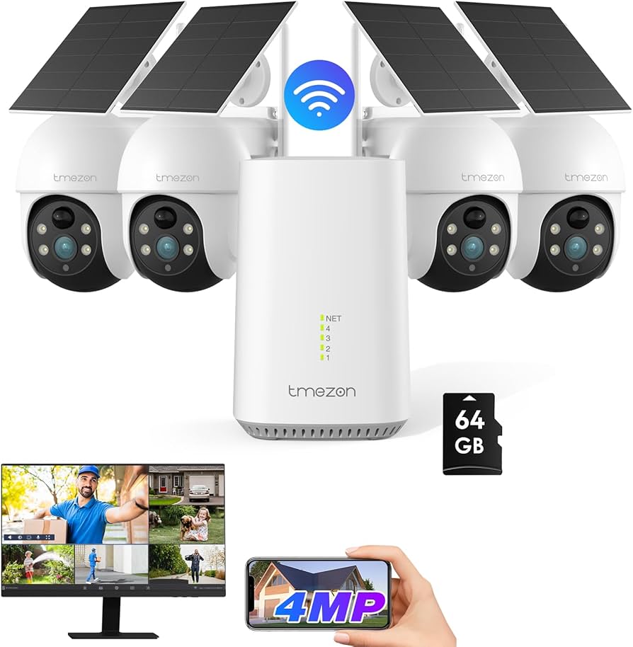 Amazon.com : TMEZON Security Cameras Outdoor Wireless, Solar