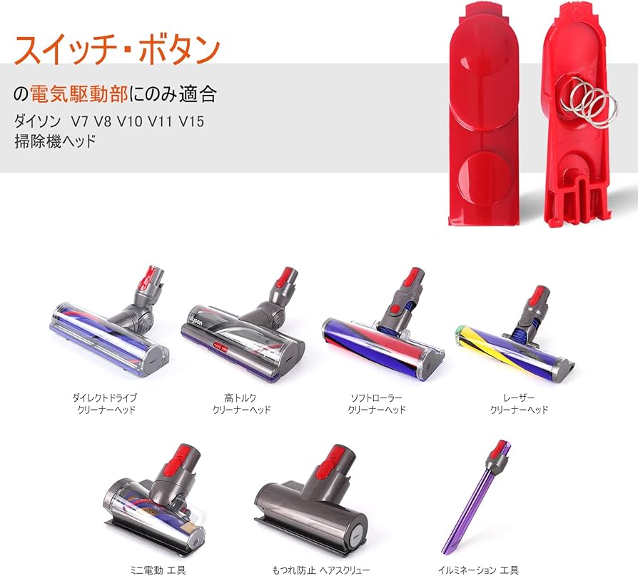 Amazon | クリーナーヘッドクリップラッチタブボタン交換用ダイソンV7