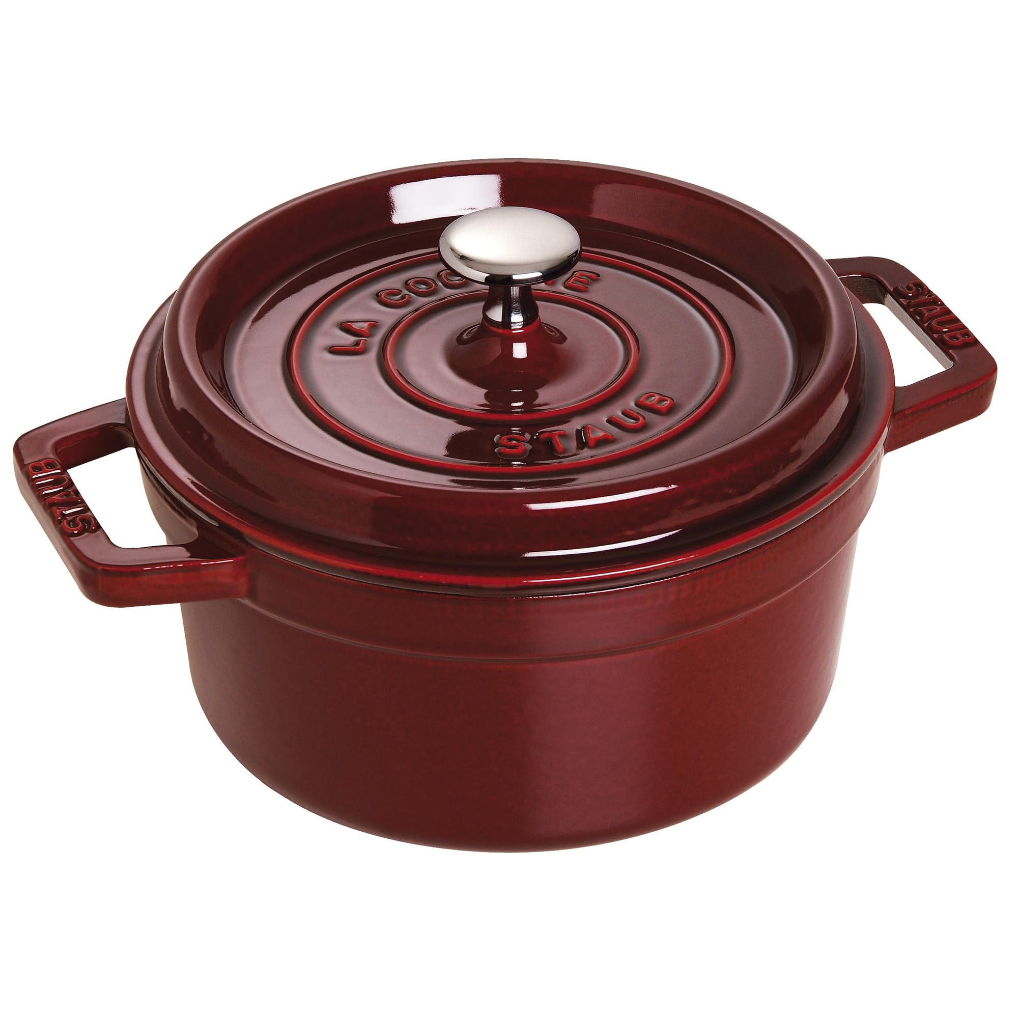 Amazon.com: Staub Cast Iron 2.75-qt Round Cocotte - Grenadine