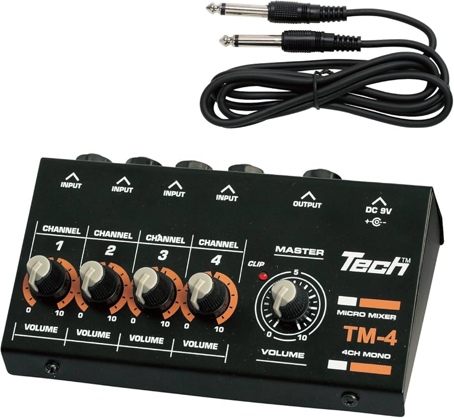 Amazon | TECH 4ch マイクロミキサー 1.2mケーブル X 1付属 TM-4