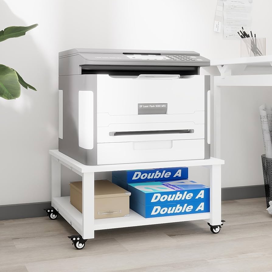 Amazon.co.jp: PUNCIA プリンター台 2段 幅50×奥行50×高さ32cm 木製