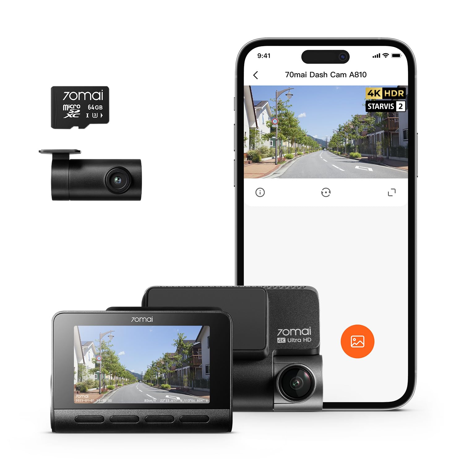 Amazon.co.jp: 【最新4K UHD超高精細記録】70mai Dash Cam 4k A810
