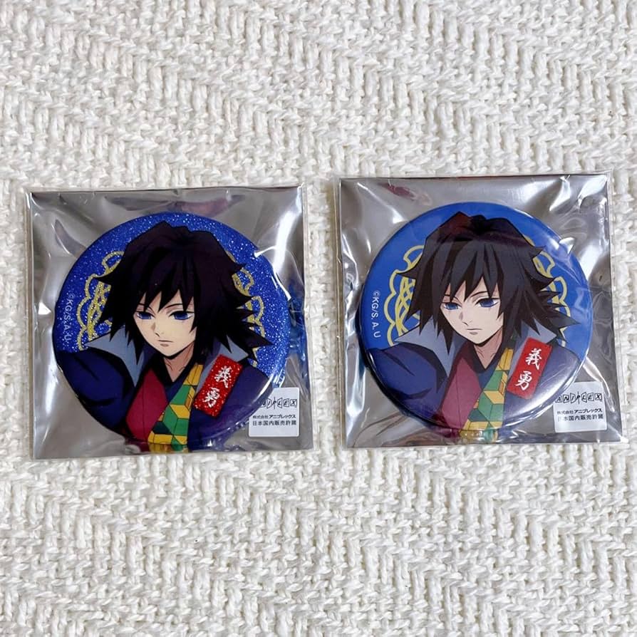 鬼滅の刃 冨岡義勇 ねこ型缶バッジ ナンジャタウン ナンジャタウン 缶