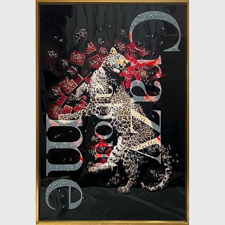 Amazon.co.jp: クリスタルアート おしゃれ 41x61cm ヒョウ 豹 動物