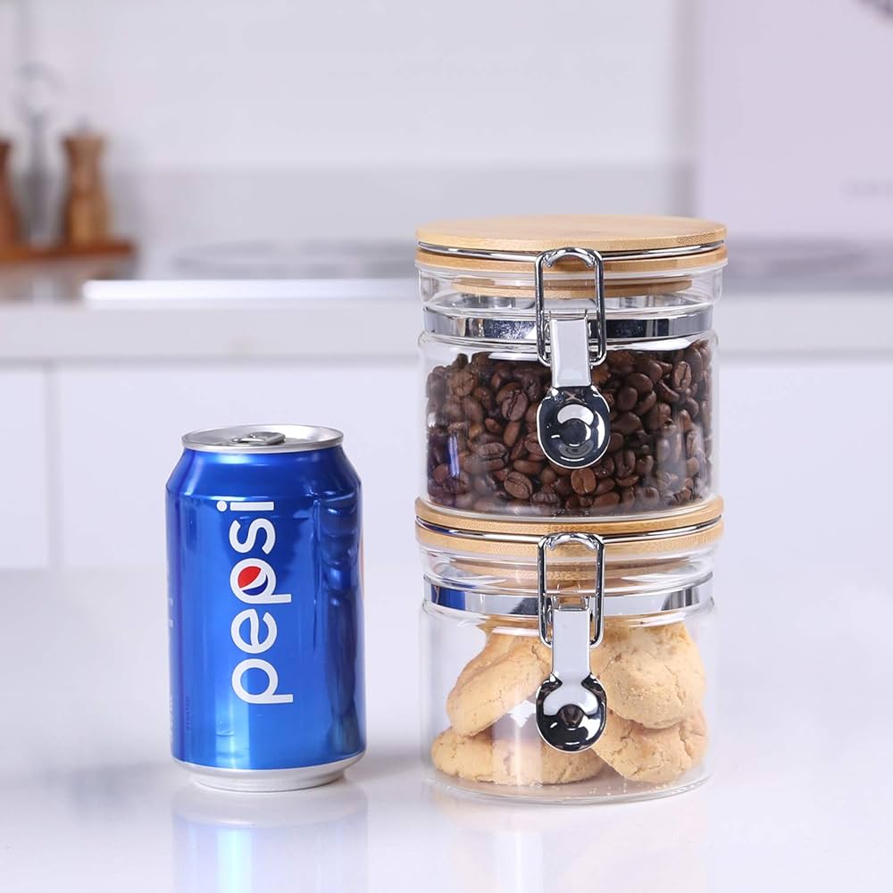 Amazon | KKC HOME ACCENTS 透明ホウケイ酸ガラスストレージジャー