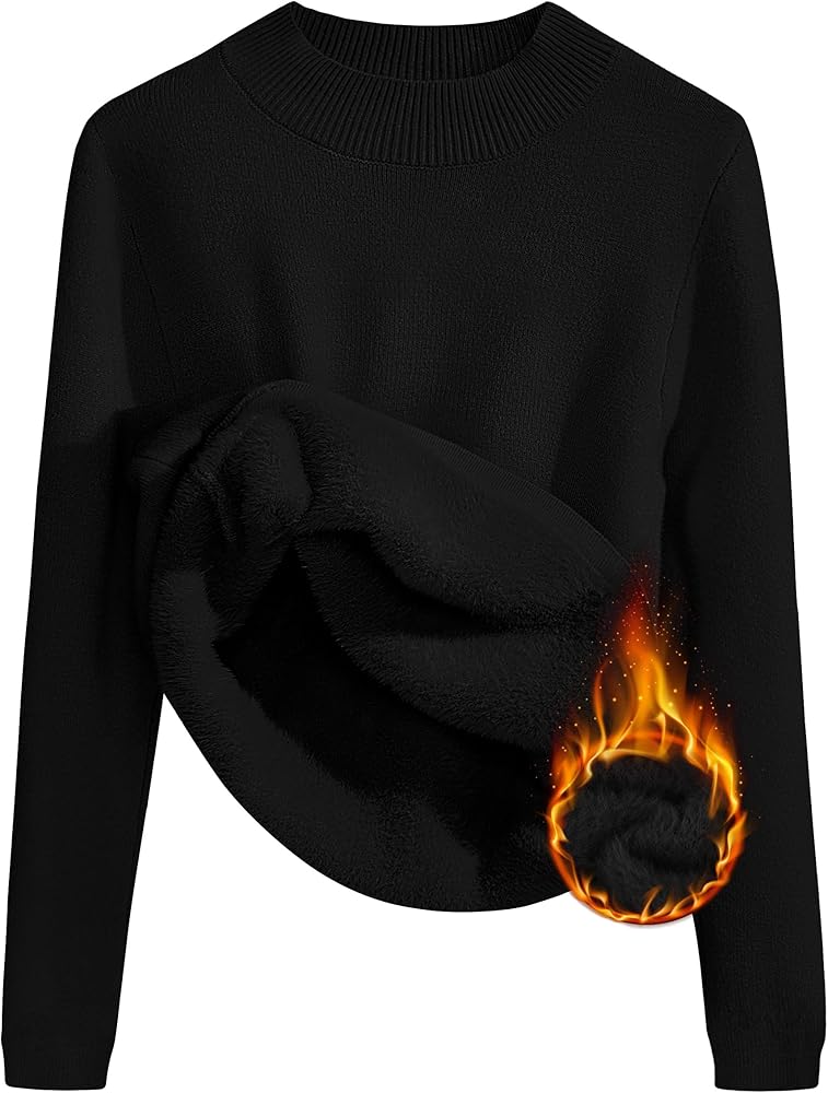 ZESICA Women's Fleece Sherpa Lined Sweater 2026 Winter Thermal