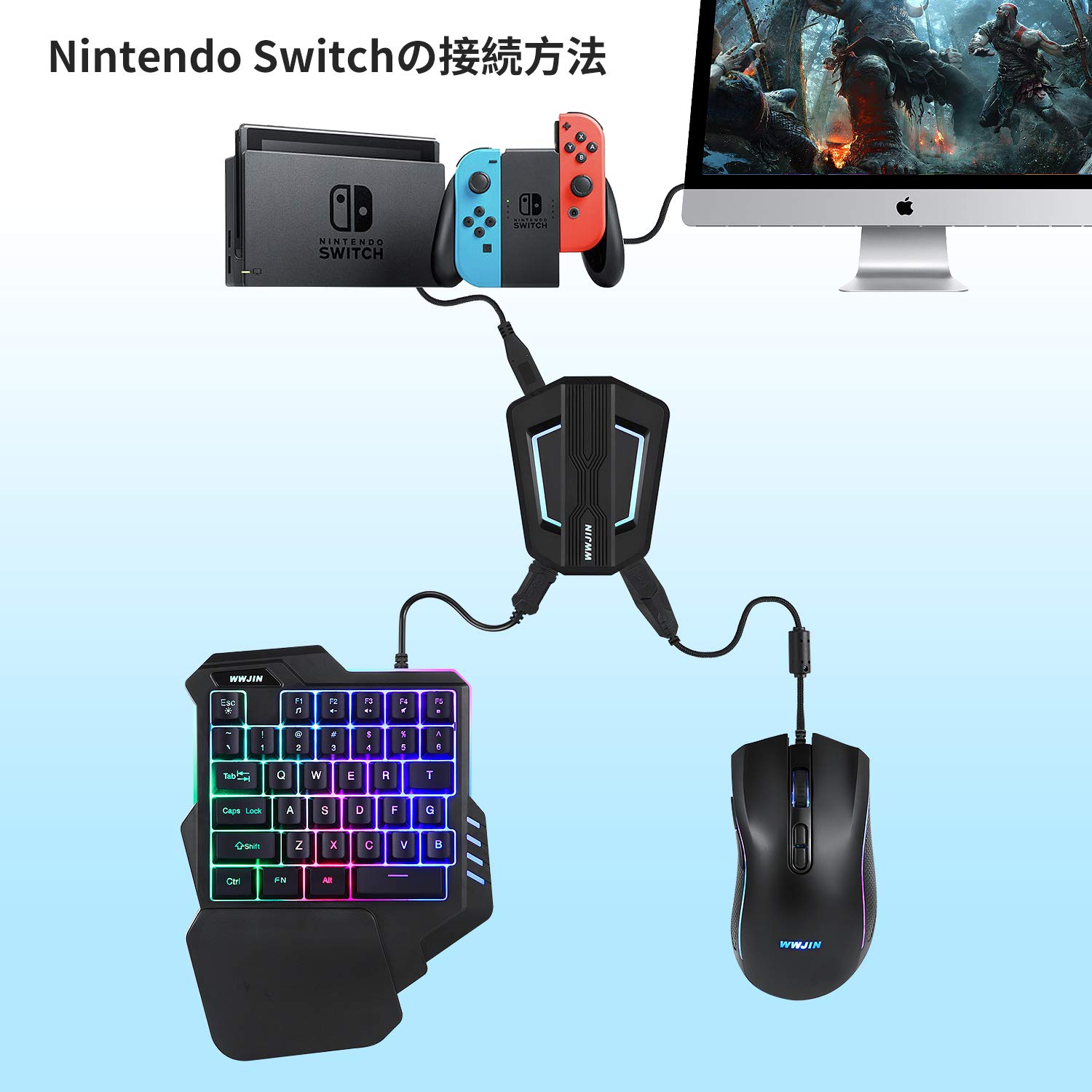 Amazon.co.jp: WWJINT10片手キーボードとマウスセットSwitch/PS4/PS3