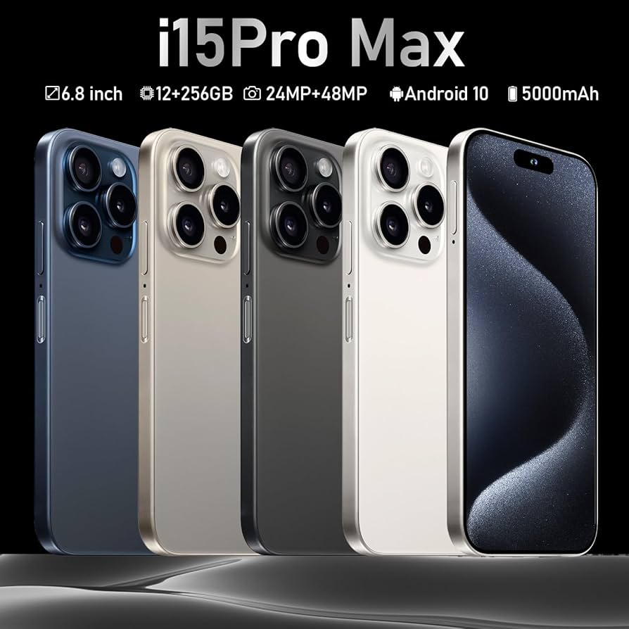 Amazon | I15 Pro Max スマートフォン、6.8インチディスプレイ、12GB+