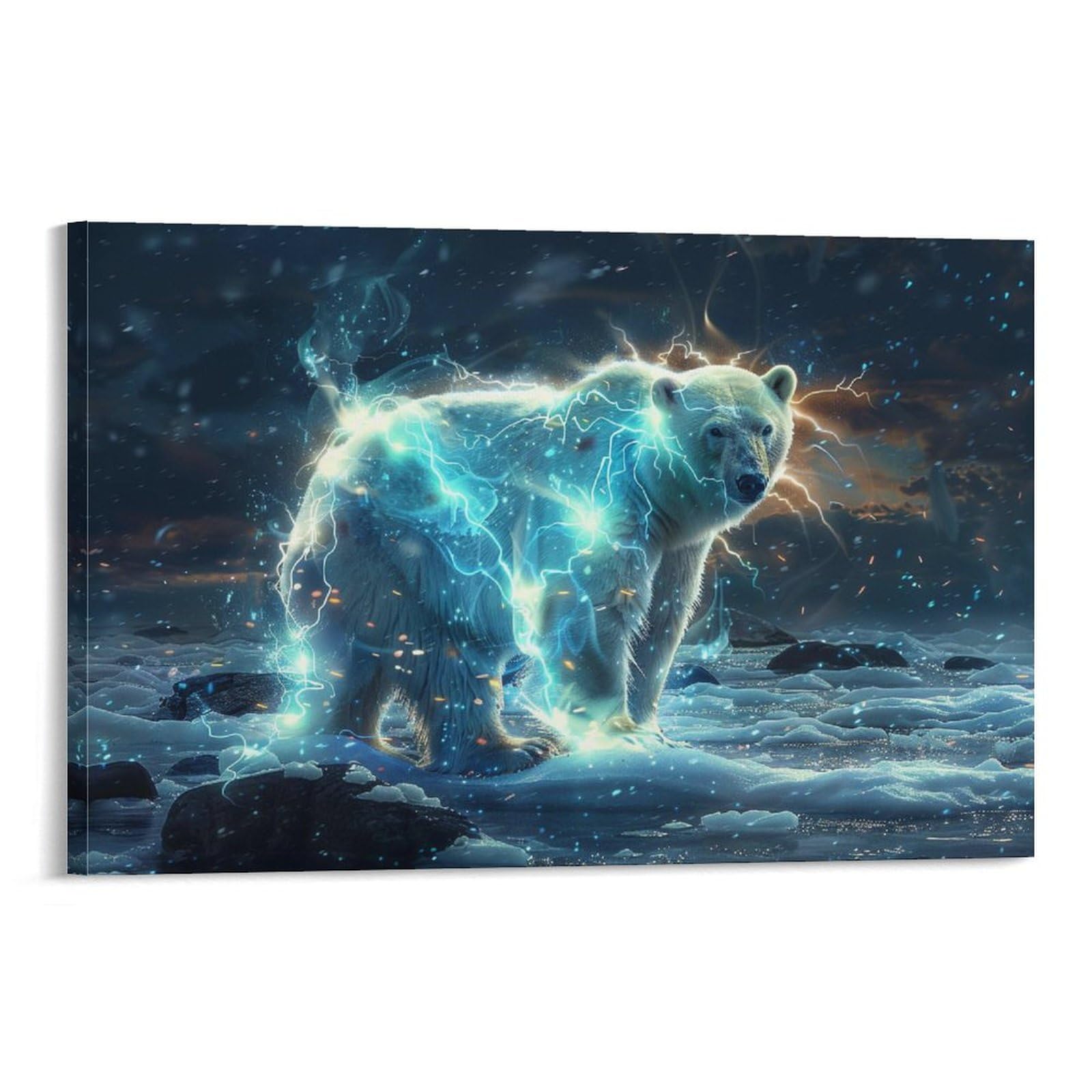 Amazon.co.jp: 絵画 ライトニングファンタジーシロクマ アートパネル