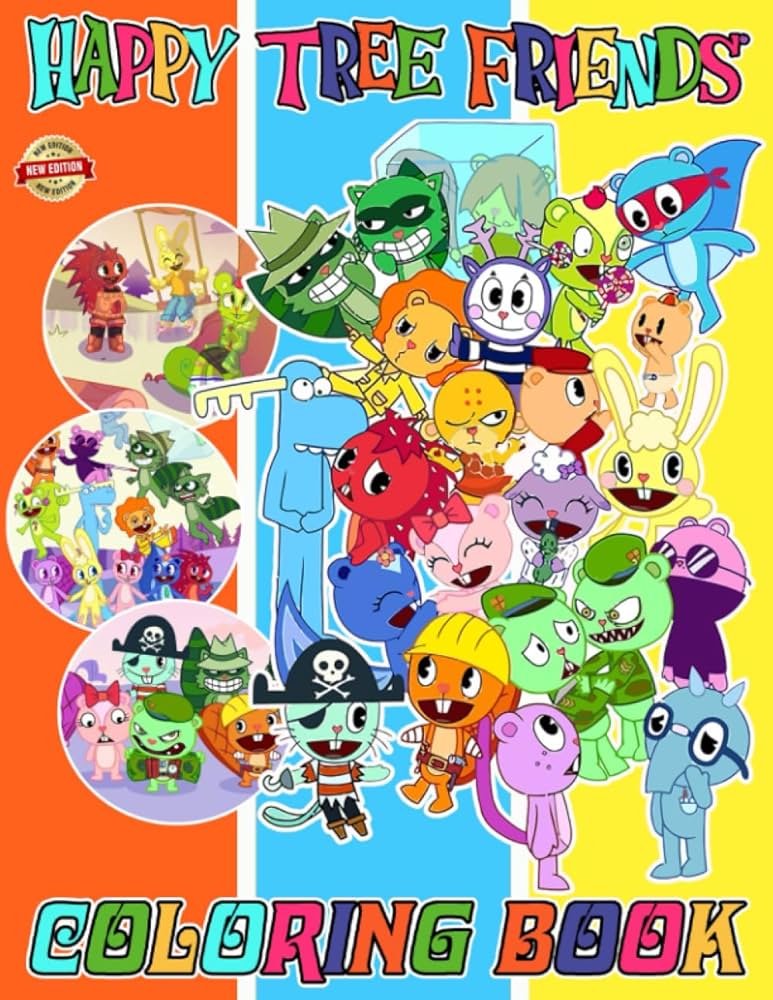 Amazon.com: Happy Tree Friends Coloring Book Cute Character for