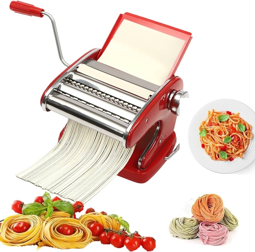 Amazon | パスタメーカーマシン、6段階の厚さと3段階の幅を備えた