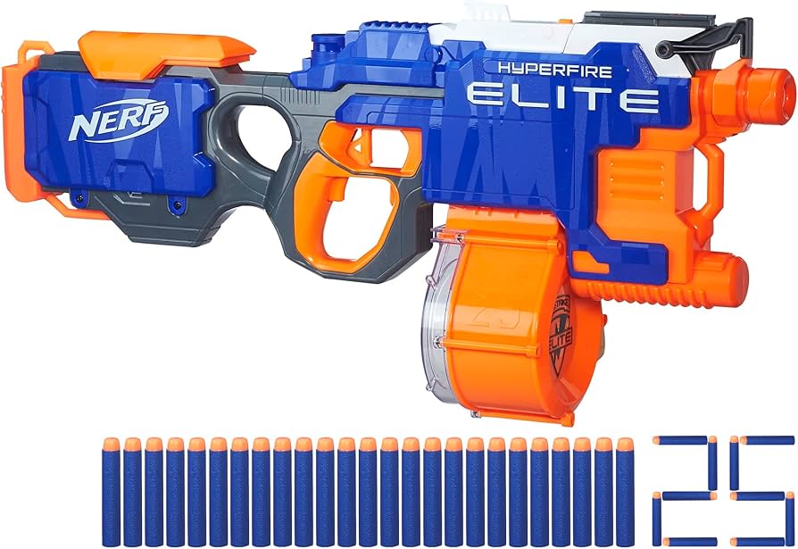 Amazon.com: Nerf HyperFire Motorized Elite Blaster, 25-Dart Drum