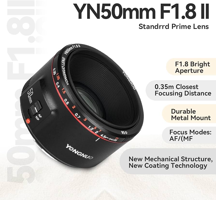 Amazon.com : Yongnuo YN50MM F1.8 II AF/MF 0.35M Focus Distance