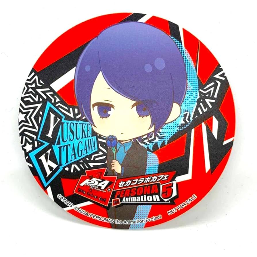 ペルソナQ2 セガコラボカフェ ホログラム缶バッジ P3主人公 結城理