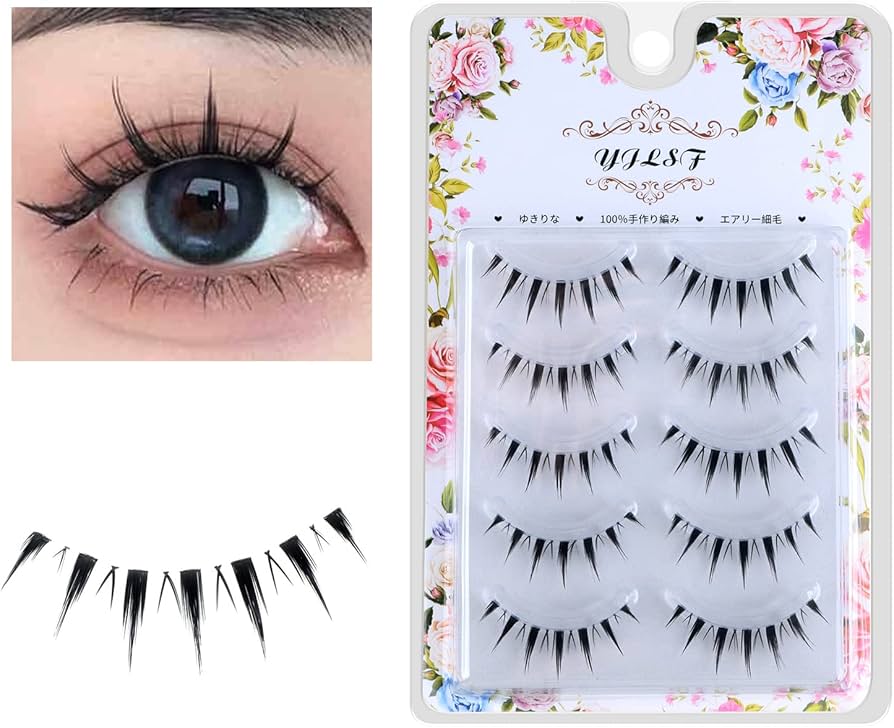 Amazon | つけまつげ ナチュラル目尻 短め 上 したまつげ 人気 手作り