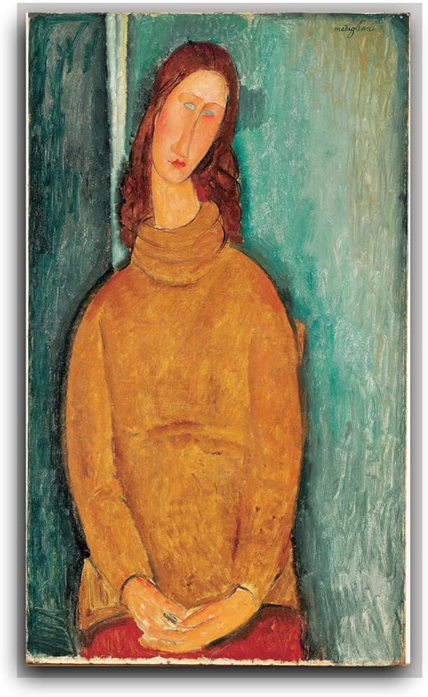 Amazon.co.jp: アメデオモディリアーニによる女性のキャンバスの絵画の