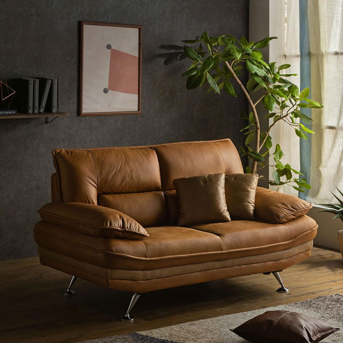 Amazon｜ソファ ソファー ハイバック 2人 掛け 用 レザー ファブリック